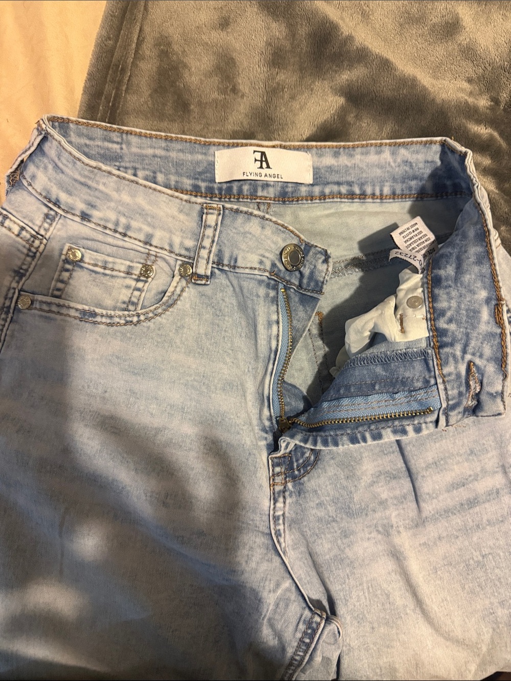 Flying Angel Light Wash Denim Jeans - Light Blue